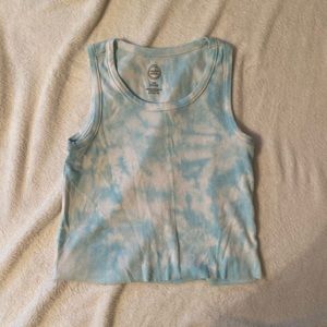 Blue tie dye tank tank top